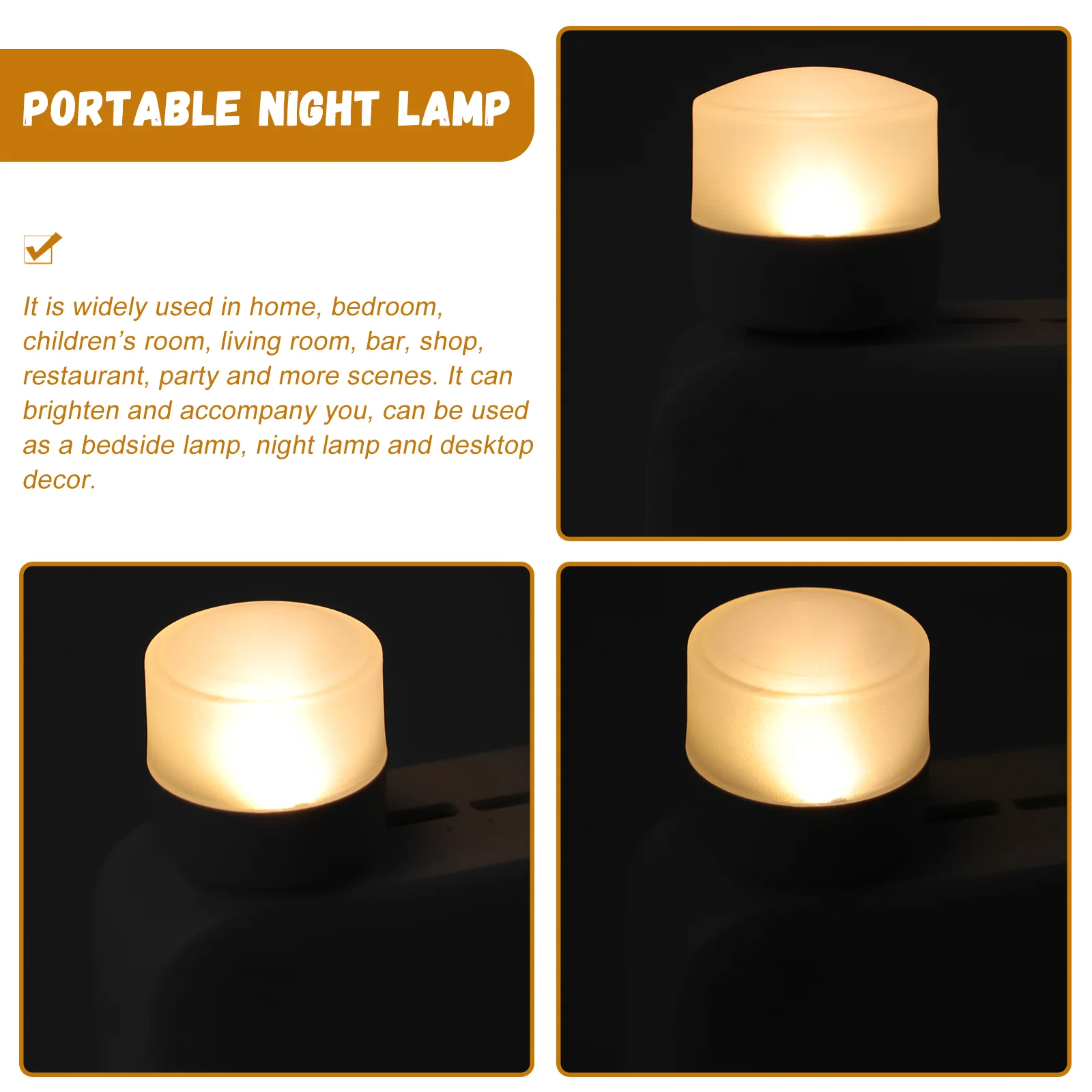

Night Light Lamp Usb Baby Kids Mini Lights Nightlight Desktop Room Student Nursery Sturdy Led Portable Charging Reading Bedside