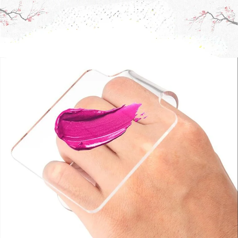 

Acrylic Transparent Palette Hand-held Nail Art Polish Mixing Plate Tools Foundation Eye Shadow Makeup Mixer Palette
