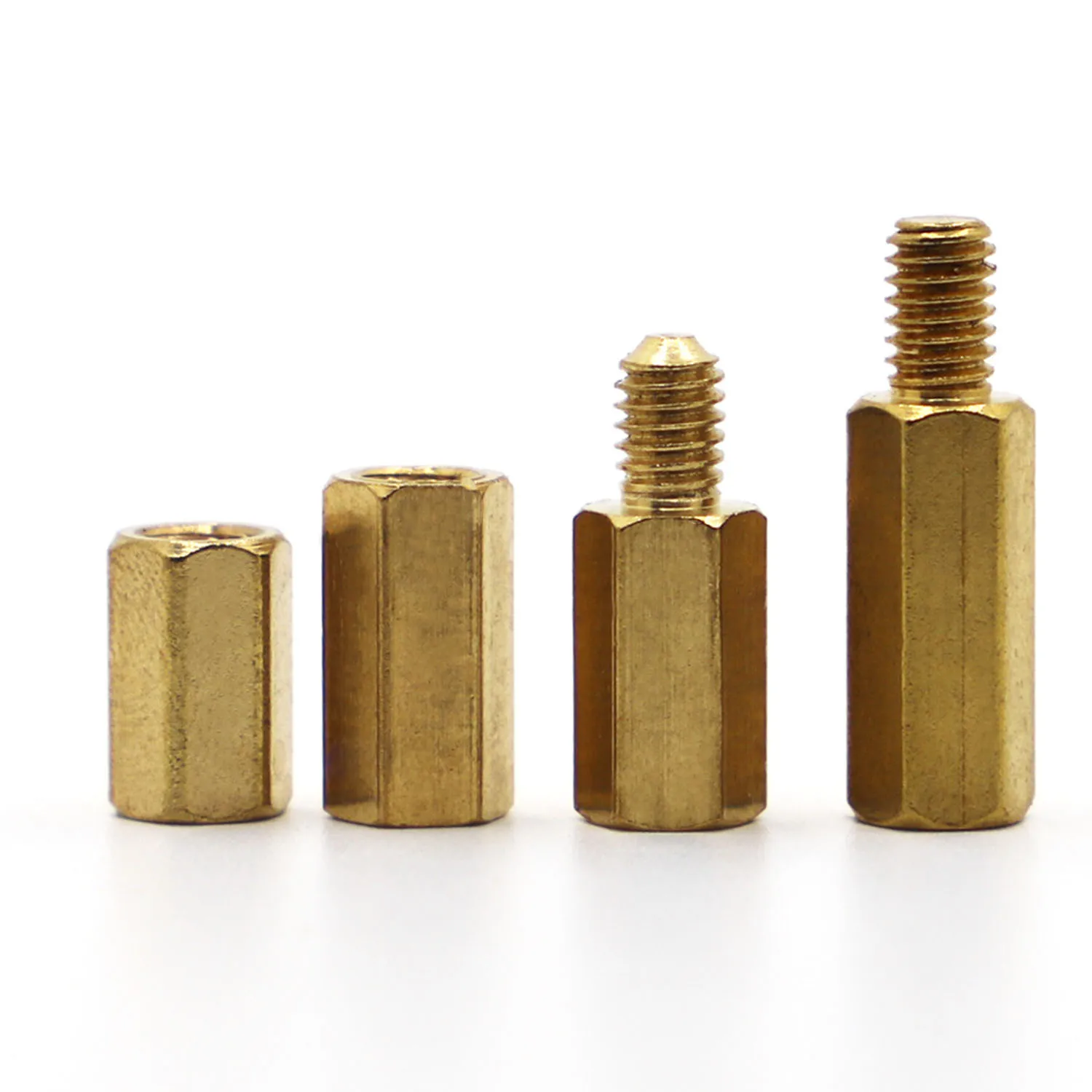 

10pcs M2 M2.5 M3 M4 Solid Copper Brass Hexagon Standoff Hex Pillar M-F F-F Male-Female Female Spacer for PCB Board Motherboard