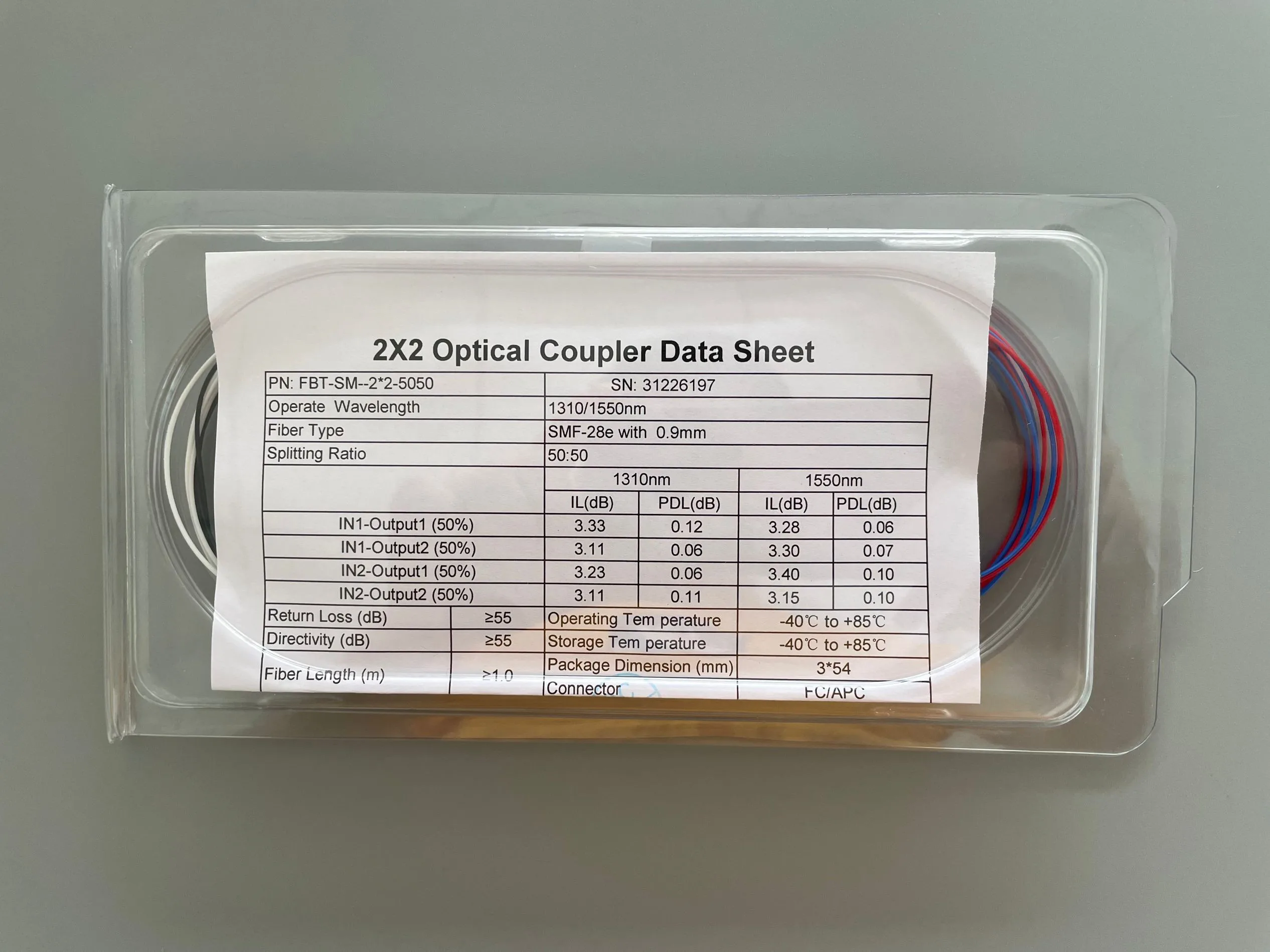 Одномодовый сплиттер FC/APC 1310 нм 2*2 FBT | Мобильные телефоны и аксессуары
