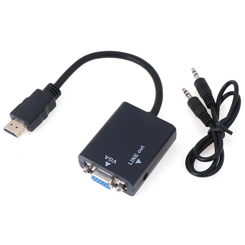 

Кабель-адаптер HDMI в VGA, кабель-преобразователь HDMI VGA, поддержка 1080P с аудиокабелем для HD TV XBOX PS3 ноутбуков ТВ-приставок