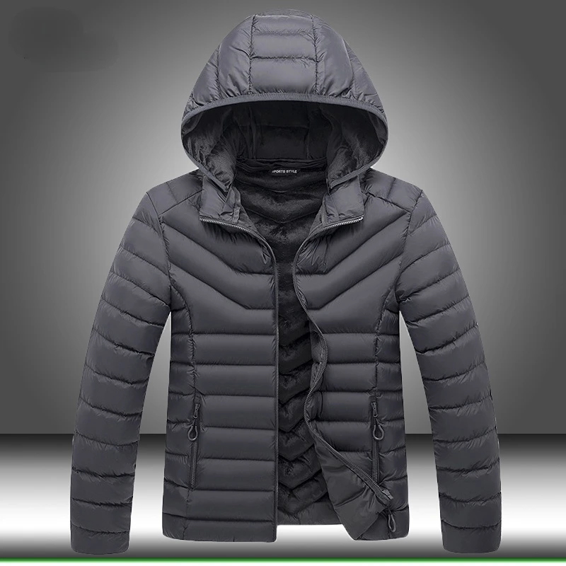 Winter Jacket Men Parkas Thicken Warm Coat Mens Hooded Jackets Solid Color Parka Coat Male Fashion New Streetwear Plus Size 9XL