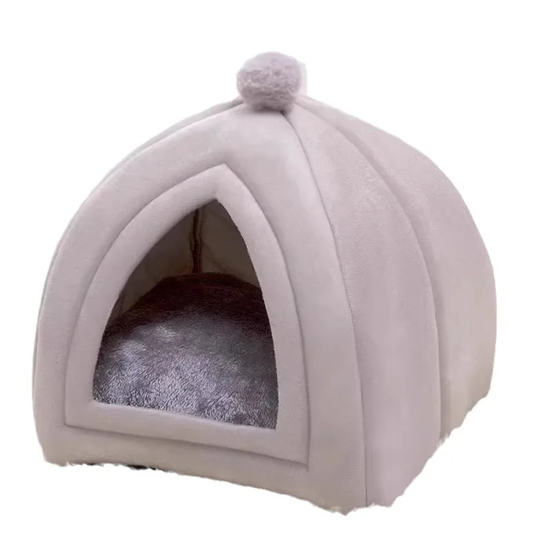 Полузакрытая лежанка для кошек Yurt с толстым утеплителем для сохранения тепла, моющийся домик для кошек, подходит для всех сезонов. (art.: 3920dc2304242) - 3920dc2304242