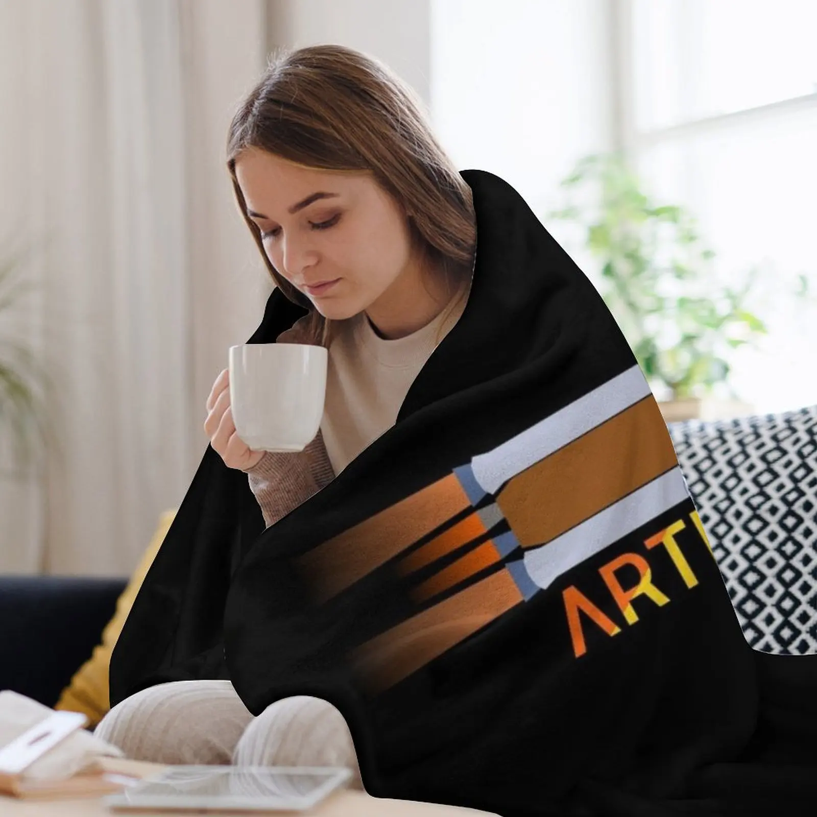 Artemis / 1 SLS - The Moon Rocket (Black Edition) Декоративное одеяло Очень большое для кемпинга