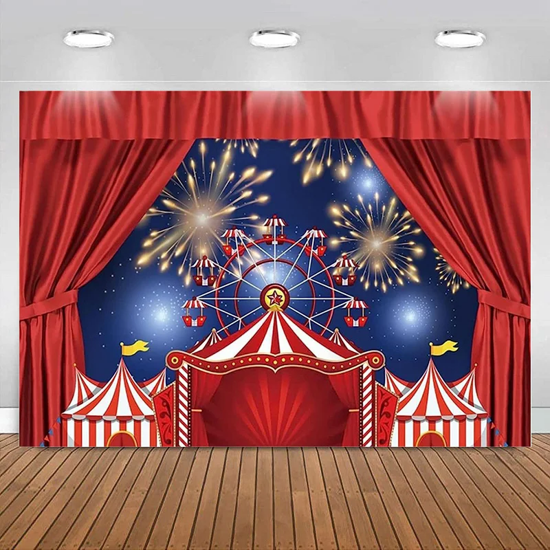 

Задний фон для детской фотосъемки с изображением цирка и дня рождения