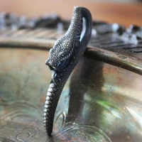vintage silver plated carving snake shape pendant for men and womens animal pendant goth punk hip hop jewelry