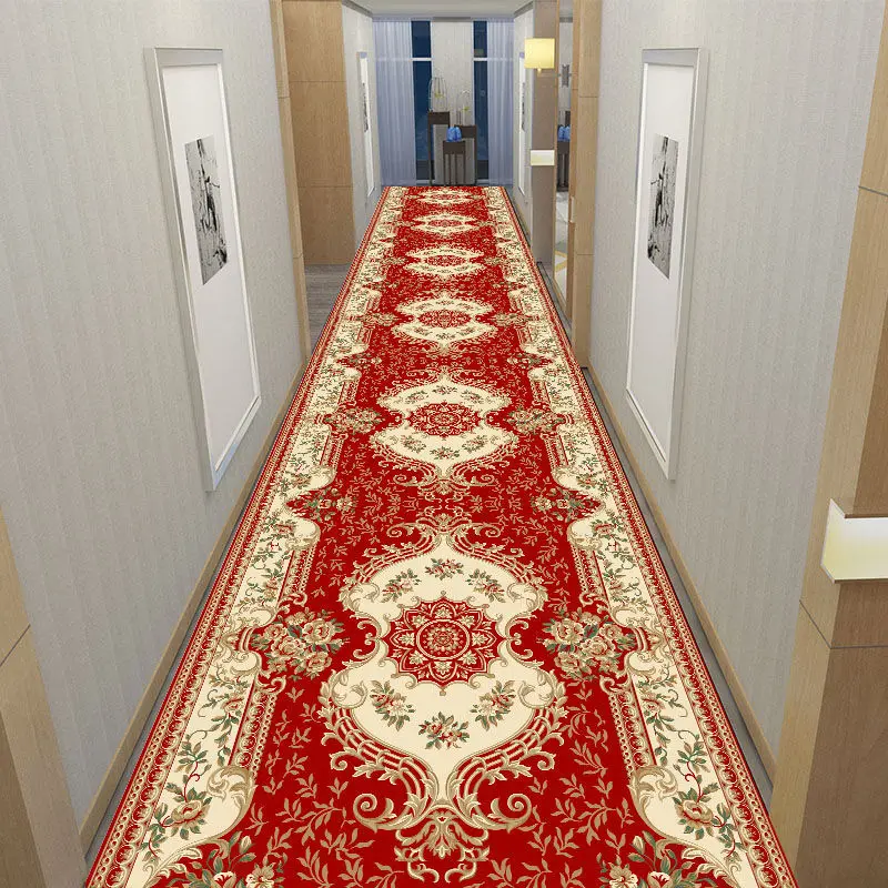 

High-End Corridor Carpet Full Aisle Carpet Bedroom Carpet Whole Floor Mat Wedding Hallway Floor Mat Whole Roll Long Area Rugs