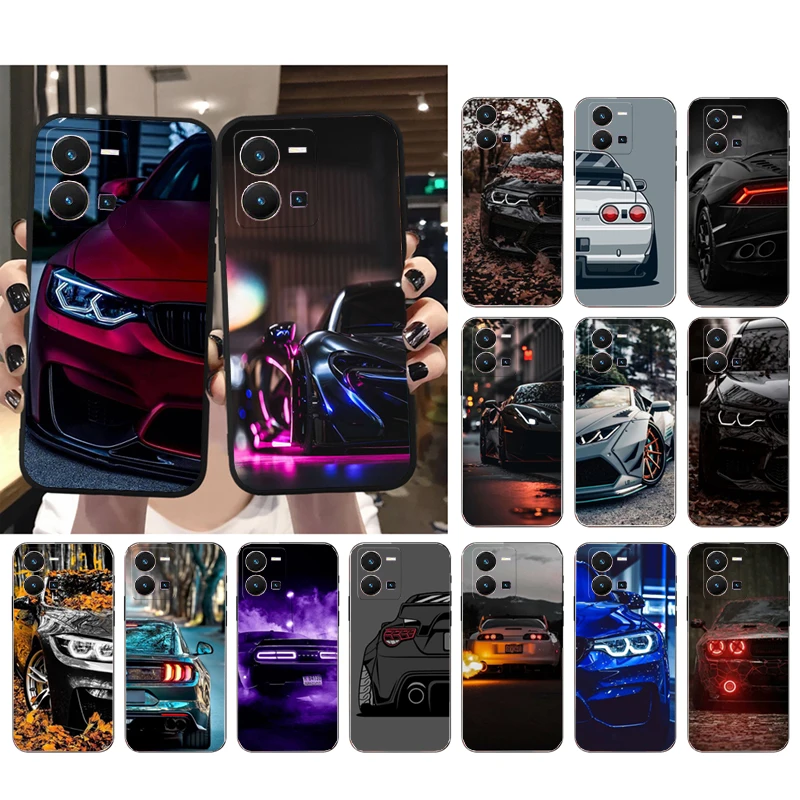 

Sport Car Light Phone Case for VIVO Y53S Y33S Y22S Y11S Y31 Y21 Y70 Y20 Y21S Y72 Y35 Y51 Y01 V23E V21 V23 V21E Funda
