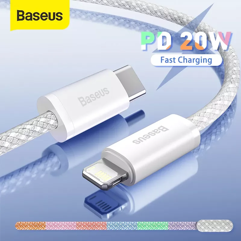 

NEW2023 Baseus 20W PD USB Type C Cable for iPhone 13 12 Pro Xs Max Fast Charging Charger for MacBook iPad Pro Type-C USBC Data W