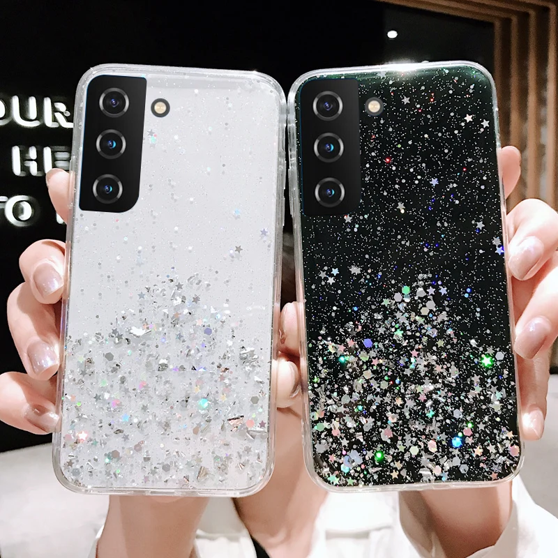 

For Samsung A22 Case Color Bling Stars Soft Phone Cases For Samsung Galaxy A22 A 22 4G 5G A225F A226B Silicone TU Cover Coque