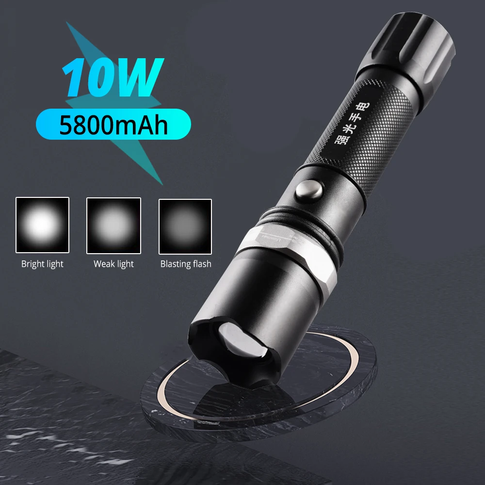 

Flashlight Led Outdoor Emergency Charging Zoom Multi-function Aluminum Alloy Household Brights Waterproof Flashlights Lighting