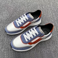 2022 new mens blue demmy low top sneakers high quality suede and white leather fashion casual shoes for men