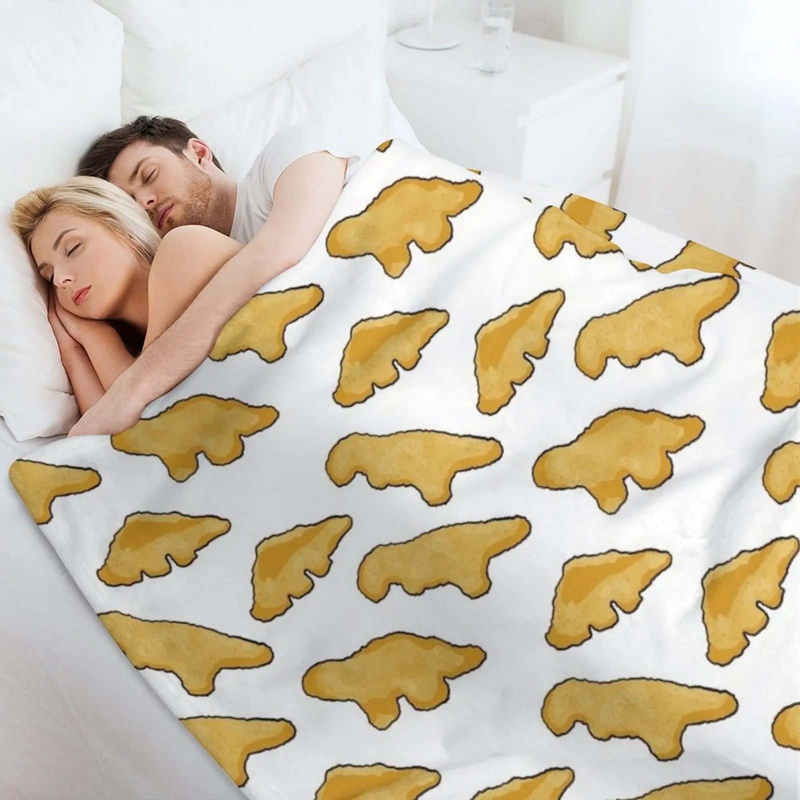 Одеяло с рисунком Dino Chicken Nuggets красивые одеяла для малышей