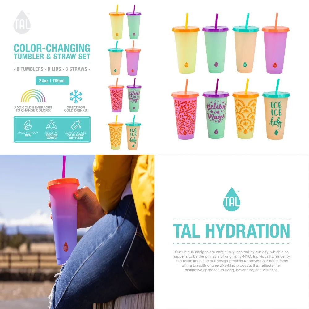 

Reusable Leakproof Plastic Water Bottle Novelty. Reusable Leakproof Novelty 8 Pack Changing 24oz Plastic Water Bottle Cups, Perf