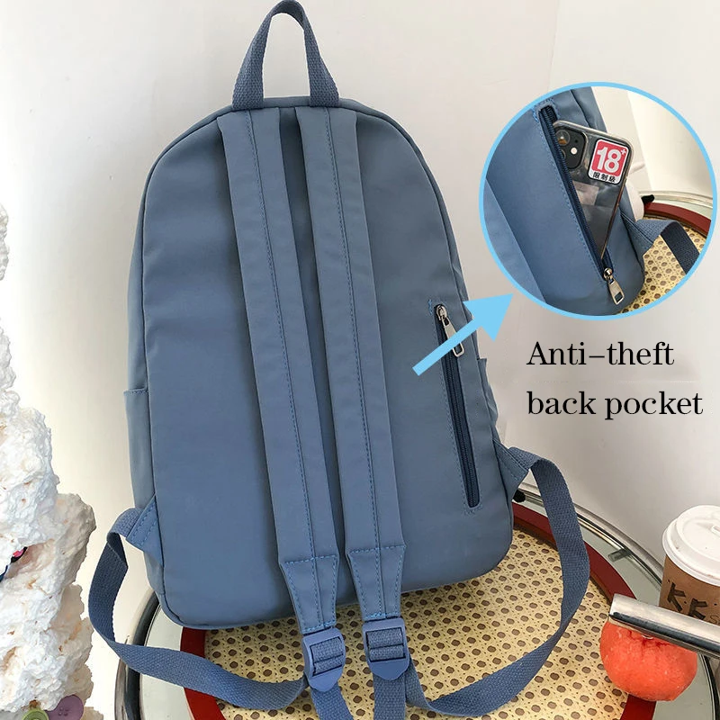 Рюкзак для средней школы девочек-подростков милые черные нейлоновые сумки с