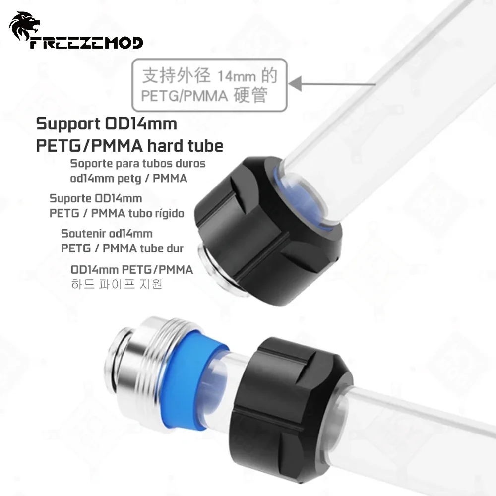 FREEZE MOD GYGKN-F4 жесткий фитинг для трубки G1/4 черный