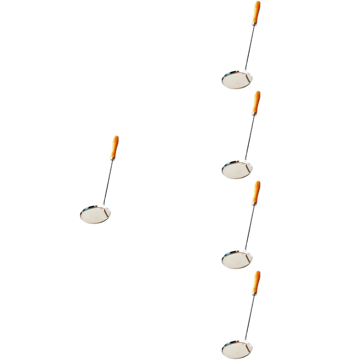 

5x Kitchen Steel Handle Spoon Tool Home Handle Frying Spoon Kitchen Cooking Utensil Handle Spoon For Frying Snack for Cooking