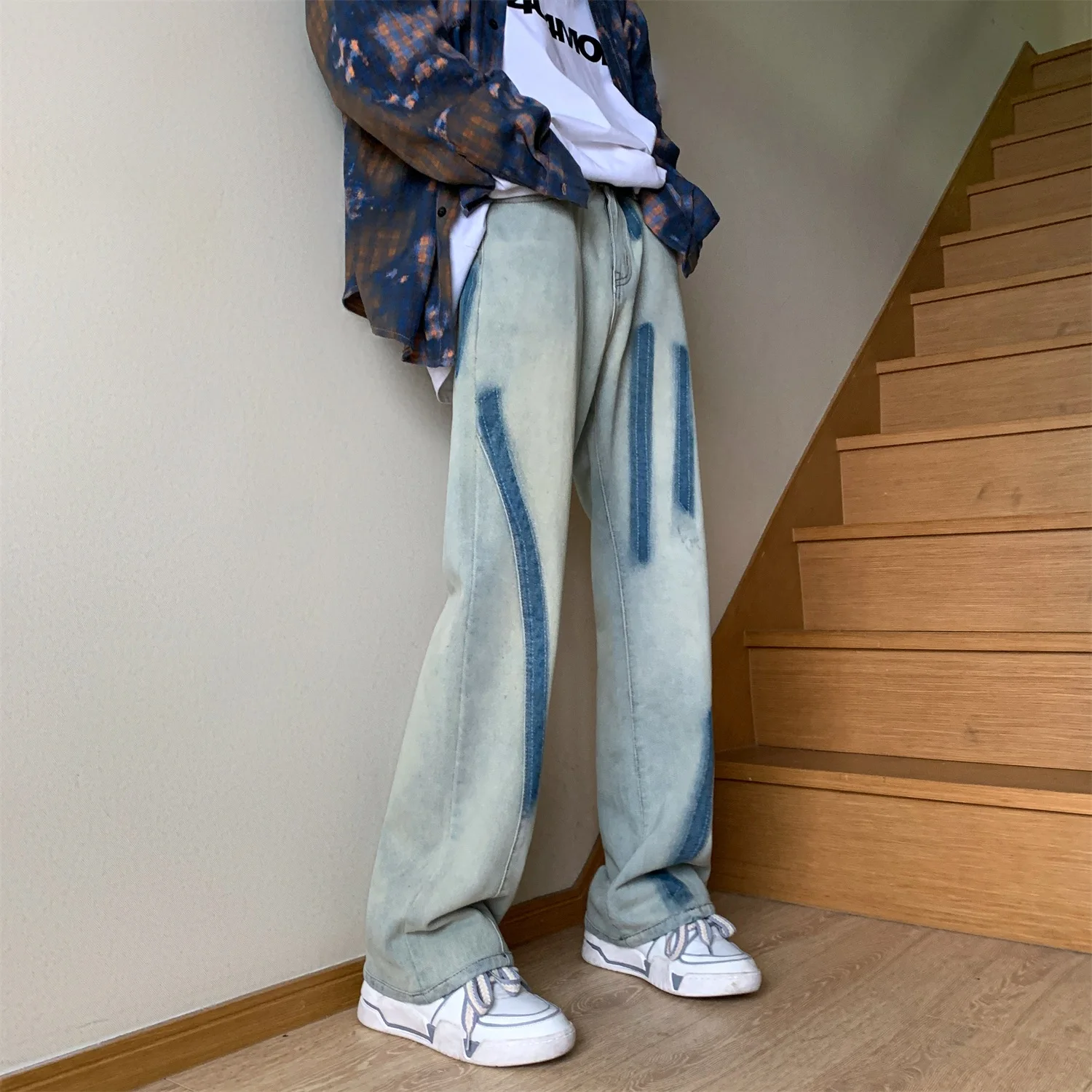 Jeans For Men 2023 Fashion Youth Trousers Cross Denim Pants Streetwear Baggy Jeans Man Hip Hop Y2k Men Cargo Pant Punk Clothing