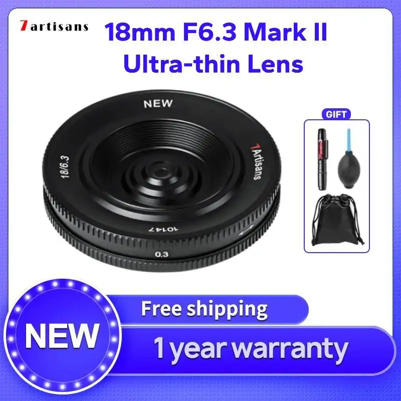 

Ультратонкий зеркальный объектив 7 artisans 18 мм F6.3 Mark II для Fuji XF Sony E Nikon Z