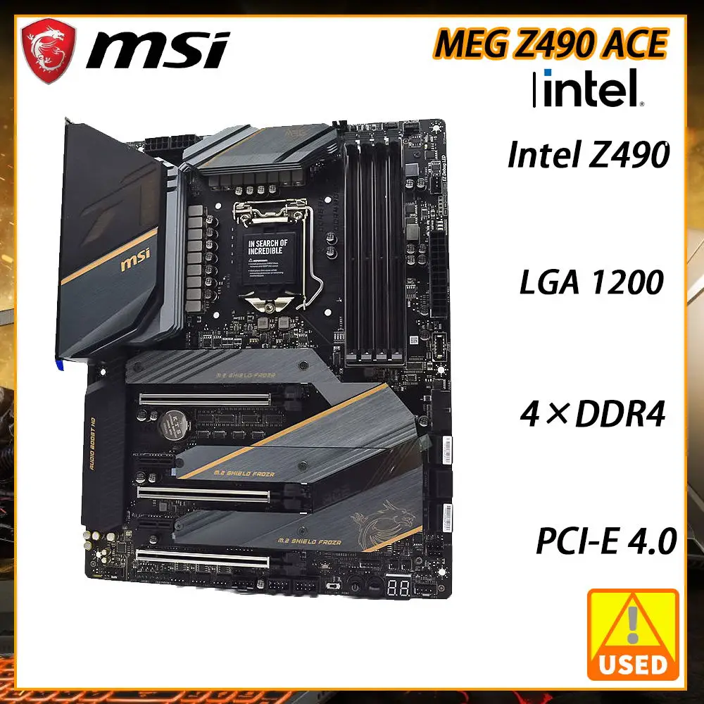 

Игровая материнская плата LGA 1200 MSI Мег Z490 ACE DDR4 128 ГБ Intel Z490 PCI-E 4,0 SATA III M.2 USB3.2 ATX для процессоров 10-го поколения