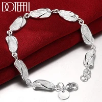 doteffil 925 sterling silver slippers shoe bracelet chain for women wedding engagement party fashion charm jewelry