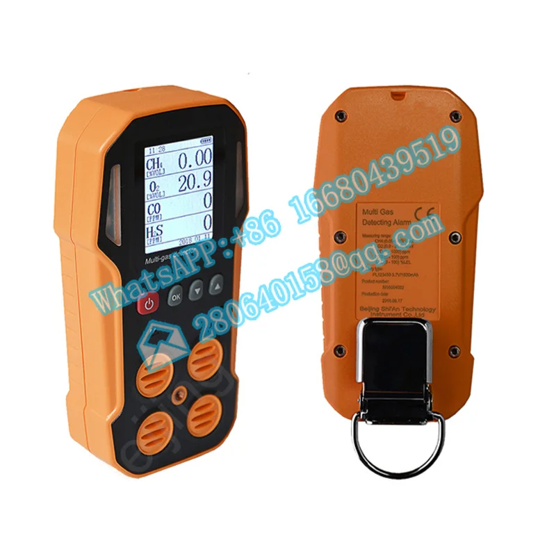 Multi 4 Gas Detectors Portable Detector De 4 gases O2-CO-H2S-Ex with imported sensors