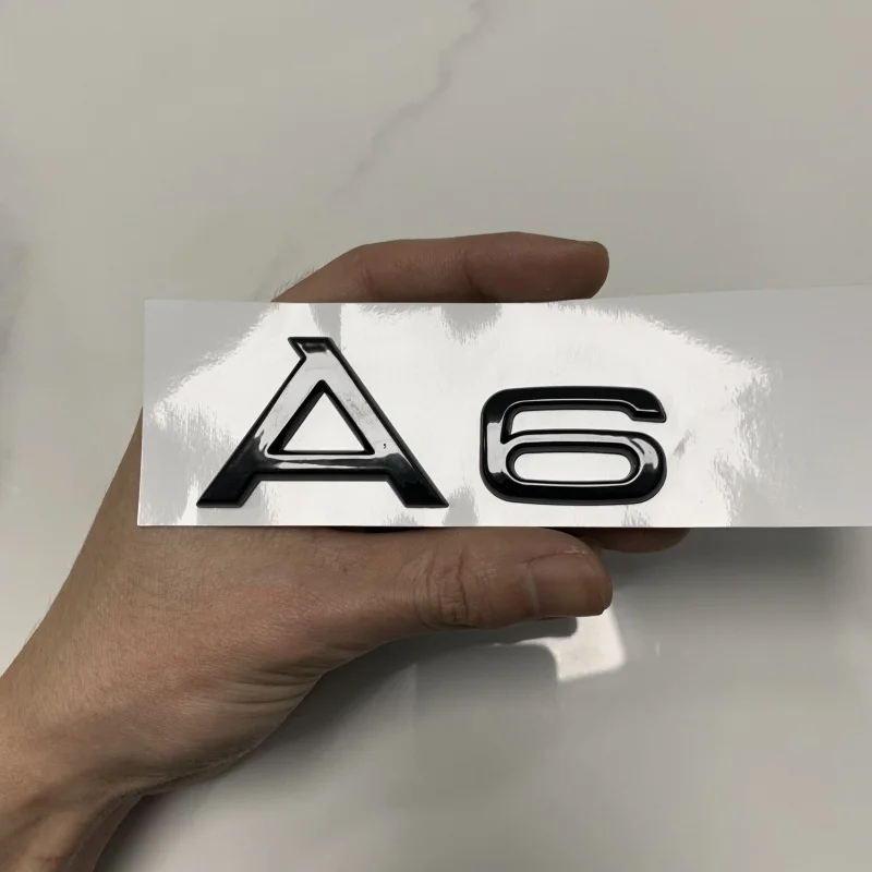 AUDI A6 4-кольцевой логотип ABS черный 2012-2024 Автомобильный капот передняя решетка задний багажник эмблема значок наклейка Quattro Sline A6 аксессуар ремонт