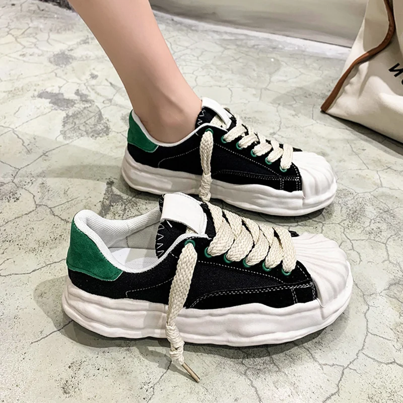 

Women Korean Shoes Mixed Colors Clogs Platform Round Toe Casual Female Sneakers Autumn 2022 Creepers Retro Summer New Fall