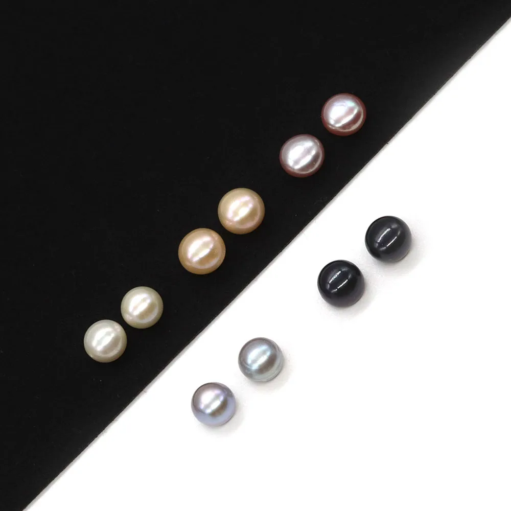 

Natural Freshwater Pearl Making Earrings Half Hole Round Bread Beads 2-13mm DIY Jewelry Boutique Fashion Elegant Accessories