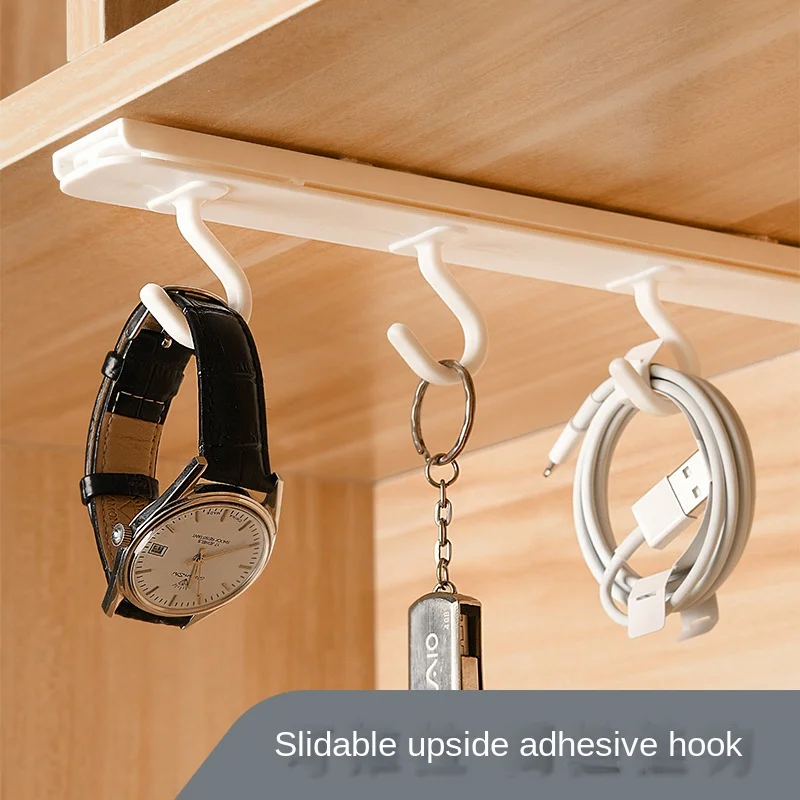 

Upside Down Hook Traceless Nail-free Hook Kitchen Tools Cups Cabinet Storage Rack Wardrobe Hooks Hanging Spoon Hanger Wall Hooks