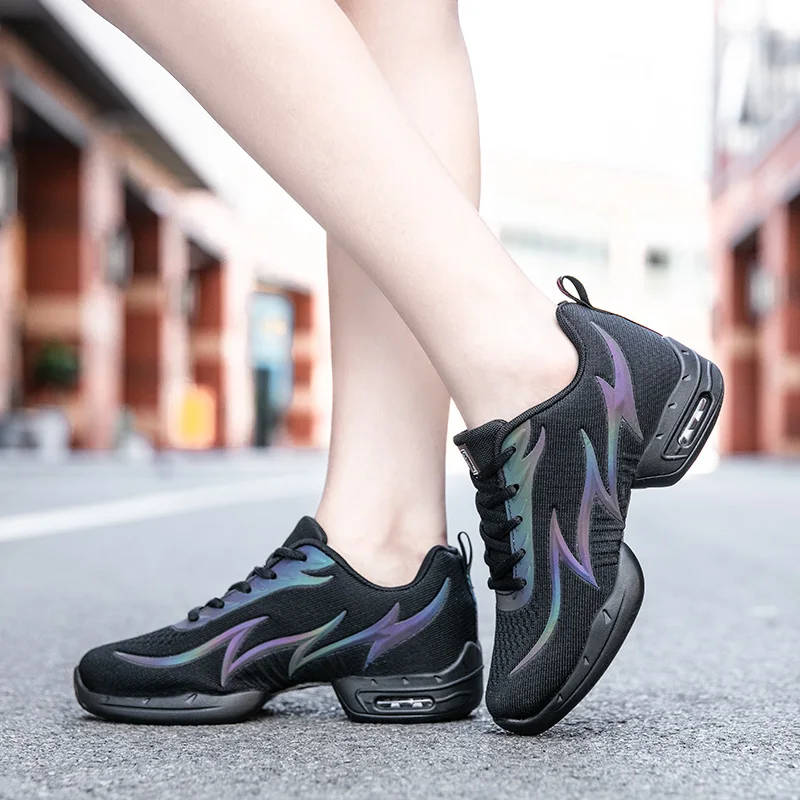 Sneakers Dance Shoes For Women Flying Woven Mesh Comfortable Modern Jazz Dancing Shoes 35-41 Girls Ladies Outdoor Sports Shoes