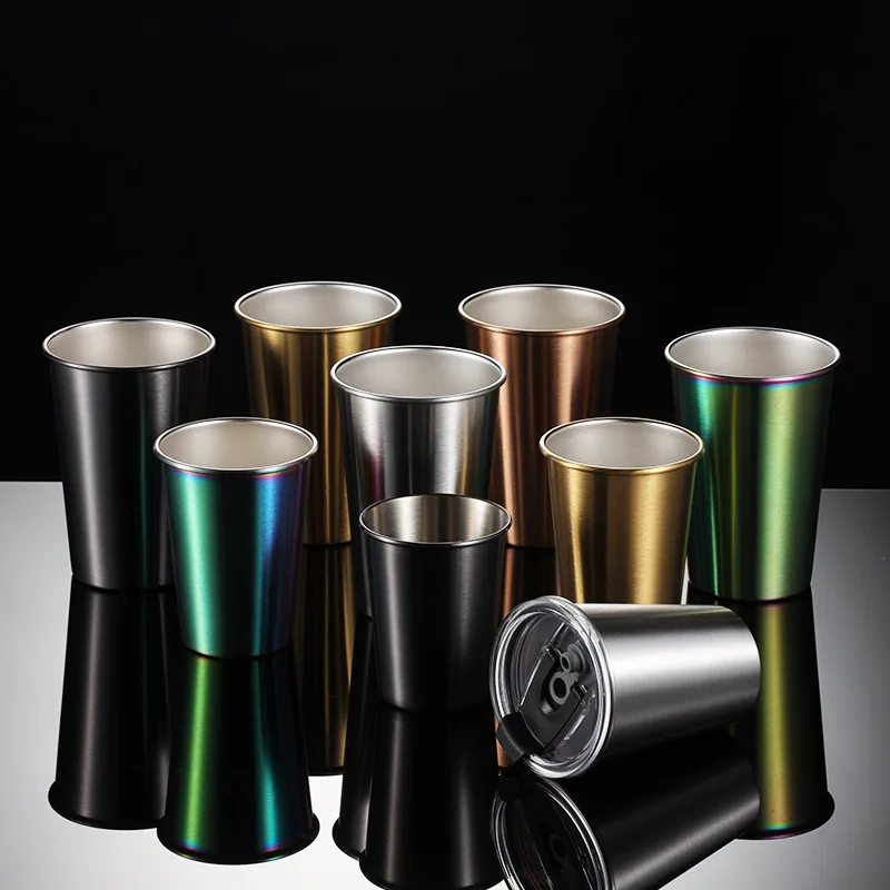 

350/500ml Stainless Steel Beer Cups Household Office Bar Water Milk Mugs Kitchen Drinkware Drinks Coffee Tumbler Tea