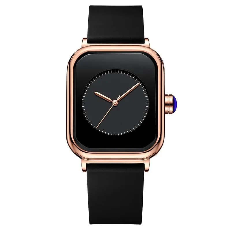 Waterproof Silicone Tape , Student Trend Imitation Apple Smart Large Dial, Fashionable Square Women's Quartz Watch