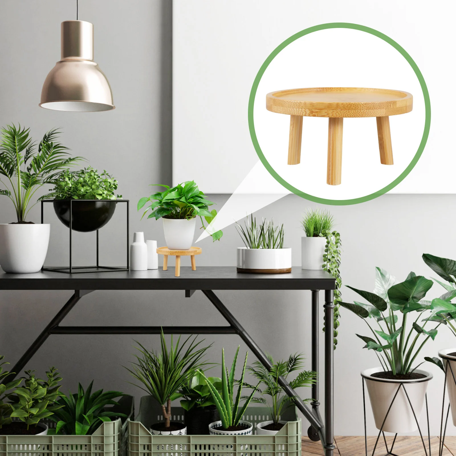

Wooden Flowerpot Display Rack Flower Vase Storage Rack Flowerpot Pedestal