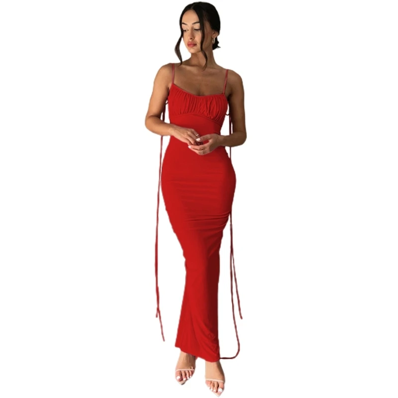 

Women Cutout Backless Maxi Dress Sexy Sleeveless Split Cocktail Dresses Bodycon Long Dress Party 57BD
