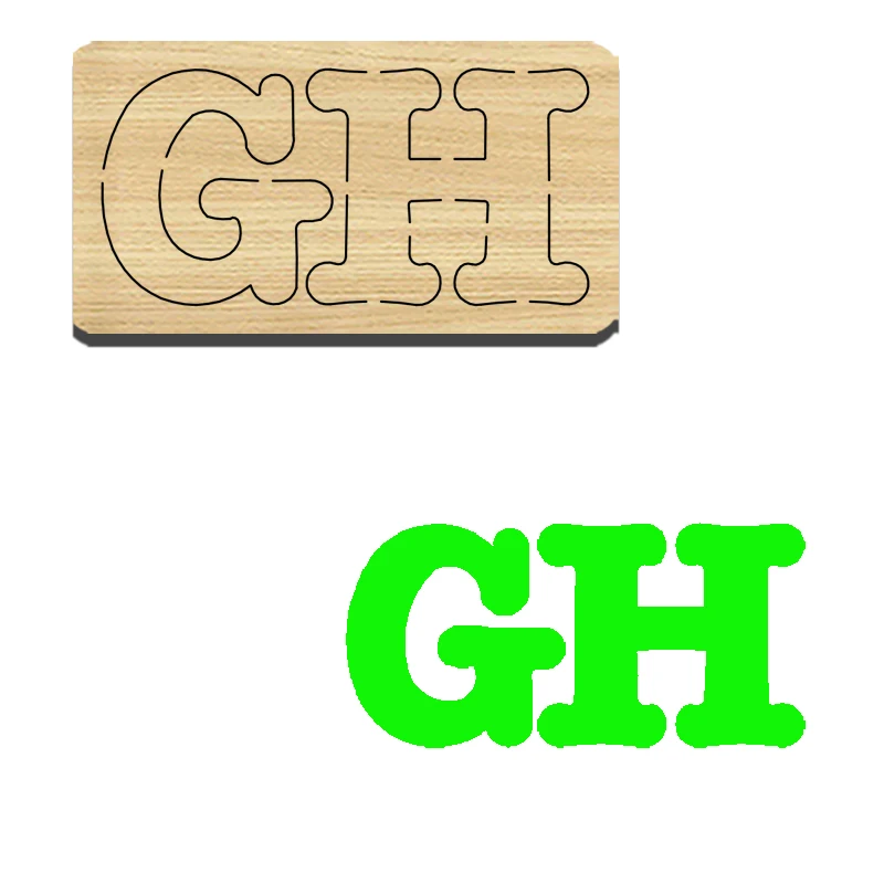 

Z48-3 Capital Letters GH Wooden Cutting Die, Applicable To Most Machines