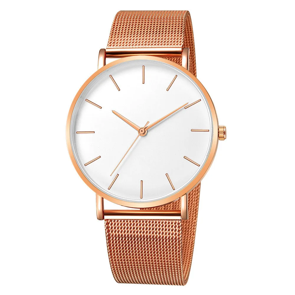 Women's Watch Rose Gold 2023 mesh strap ultra-thin fashion re luxury watch enlarge