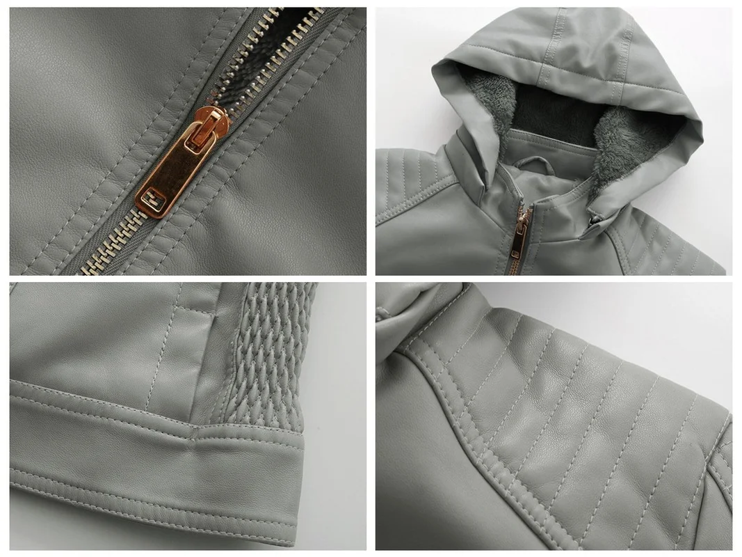 Куртка женская осенне-зимняя из искусственной кожи на молнии