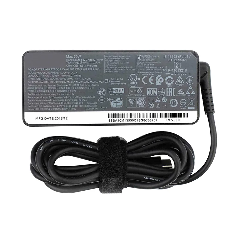 

New Laptop Charger 65W 20V 3.25A USB Type C(USB-C) AC Power Adapter for Lenovo ThinkPad X1 ADLX65YCC3A