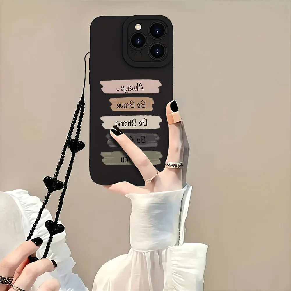 Фото Чехлы для телефонов Samsung Galaxy S26 S21 S24 S25 S23 S22 Ultra Plus FE A56 A35 A54 A26 с ремешком, мягкие, из ТПУ, с мотивационным текстом №4