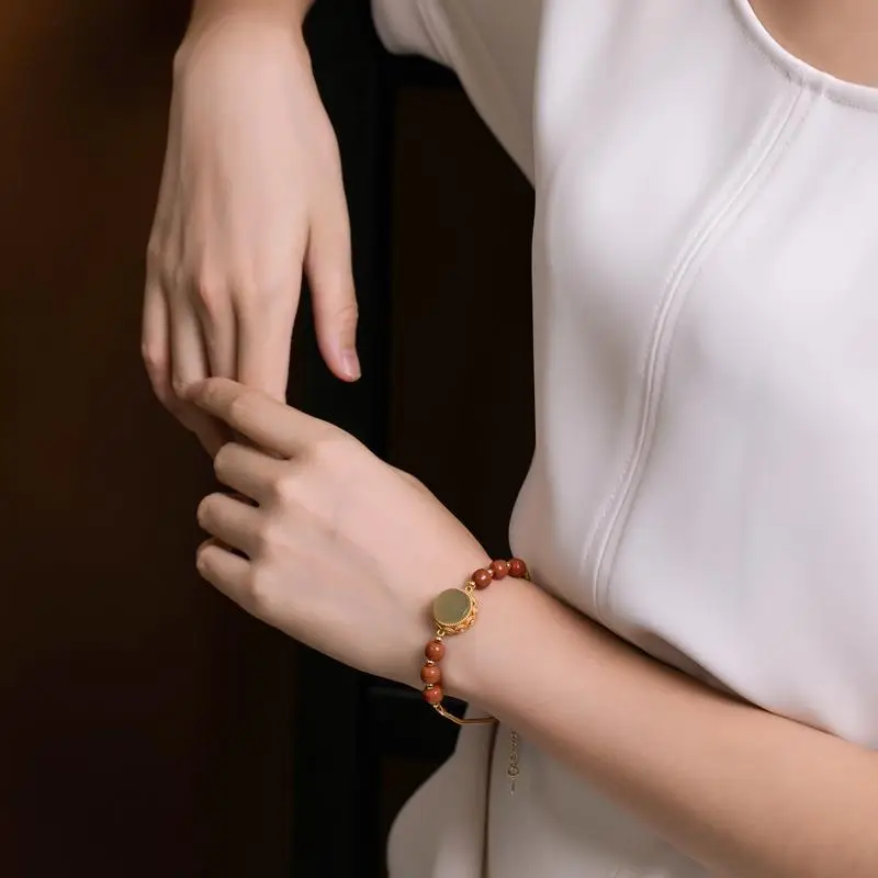 

Зеленые нефритовые браслеты из камня, винтажные роскошные натуральные драгоценные камни, мужской халцедон, серебро 925 пробы, ювелирные изде...