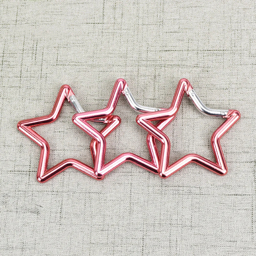

5 Pcs Carabiner Keychain Climbing Star Shape Hammock Hiking Clip Aluminum Alloy