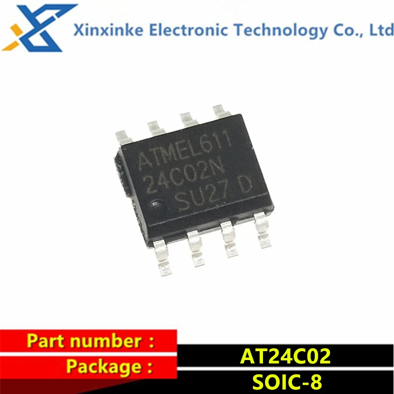 

10PCS AT24C02 24C02 SOIC-8 SMD Serial EEPROM Memory Chip