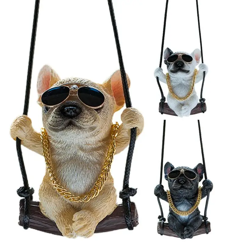 

Swinging Car Dangle Ornament Car Interior Decoration Cute Gypsum Swing Ornament Car Cute Dog Swinging Rear View Mirror Pendant