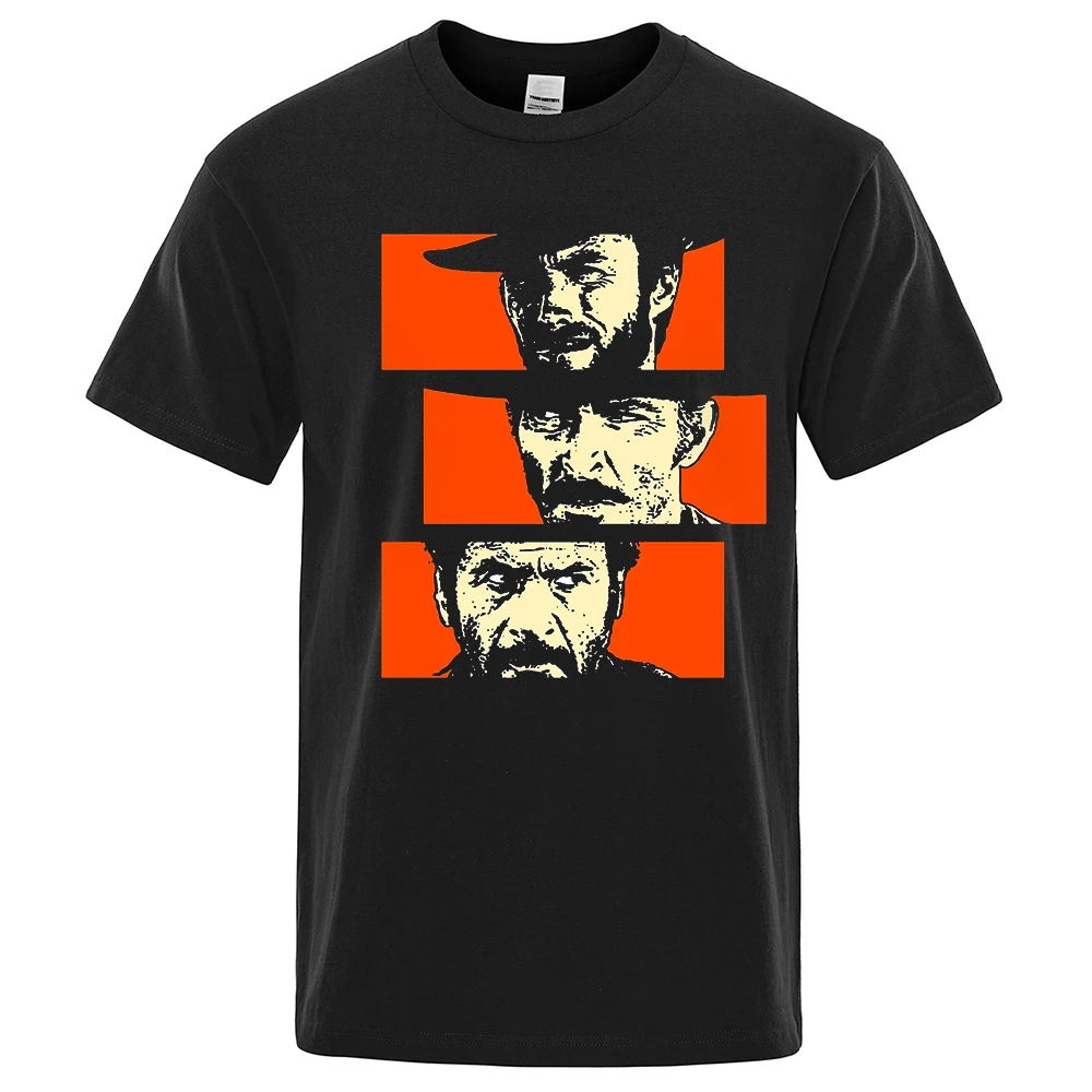 

The Good the Bad and Гадкий Blondie ангельские глаза Tuco ковбойская Футболка мужская качественная футболка из хлопка с круглым вырезом
