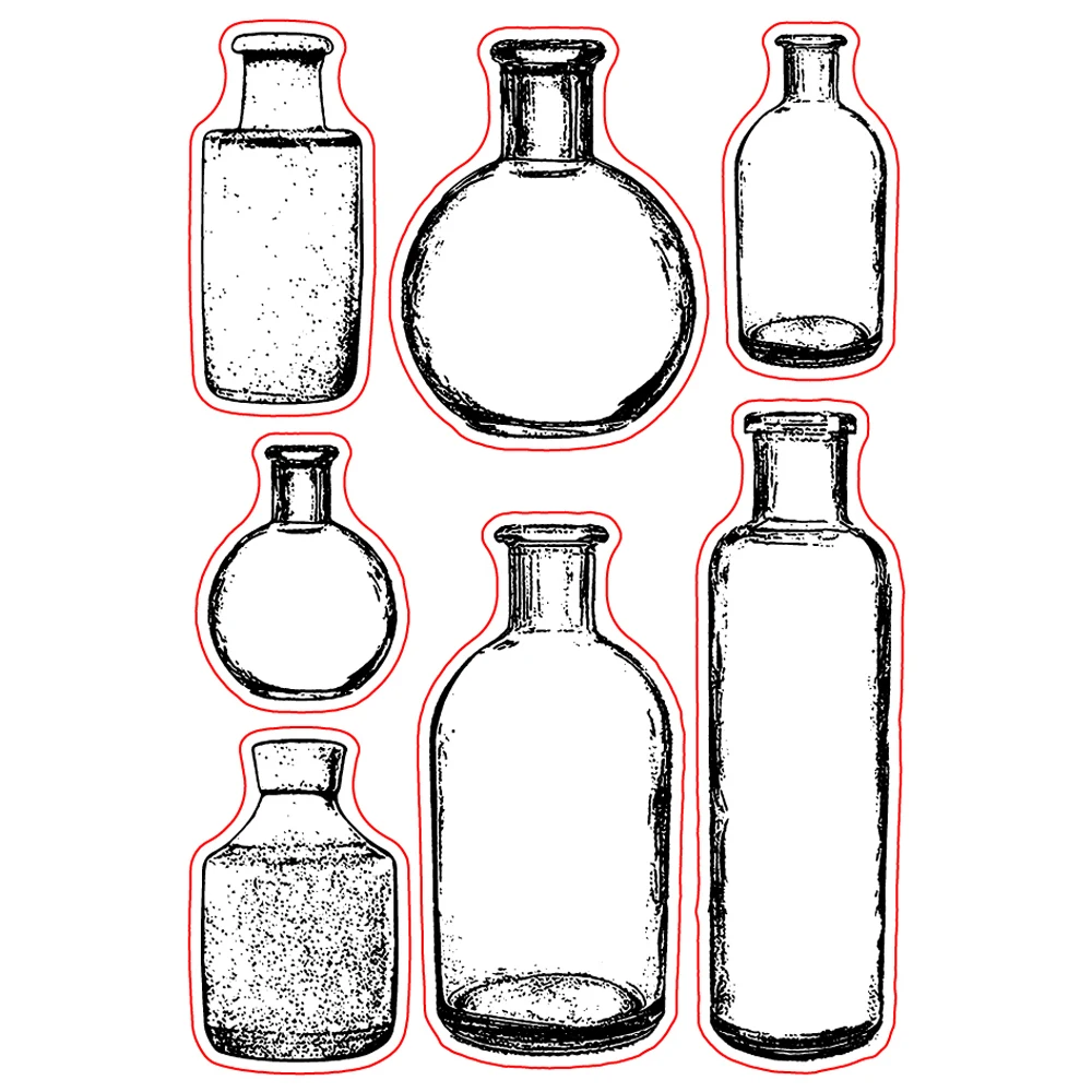 

Bottles Transparent Clear Silicone Stamp/Seal for DIY scrapbooking/photo album Decorative clear stamp