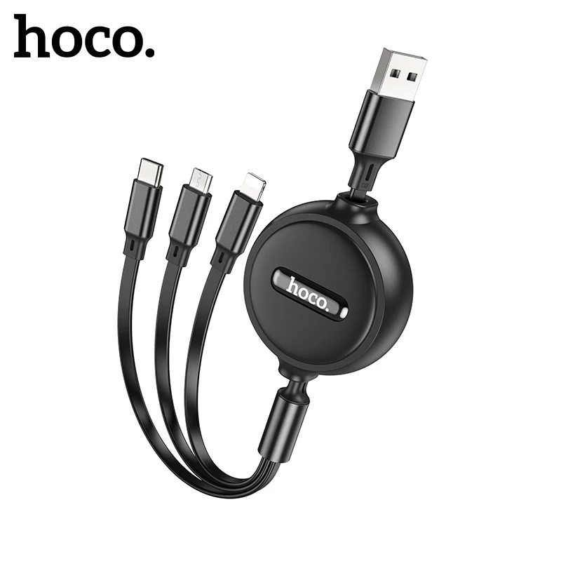 

Hoco 3 in 1 Retractable Phone Charging Cable For iPhone 13 12 Pro Max Type C Micro USB 2A Wire Cord For Samsung S20 S21 A51 A71