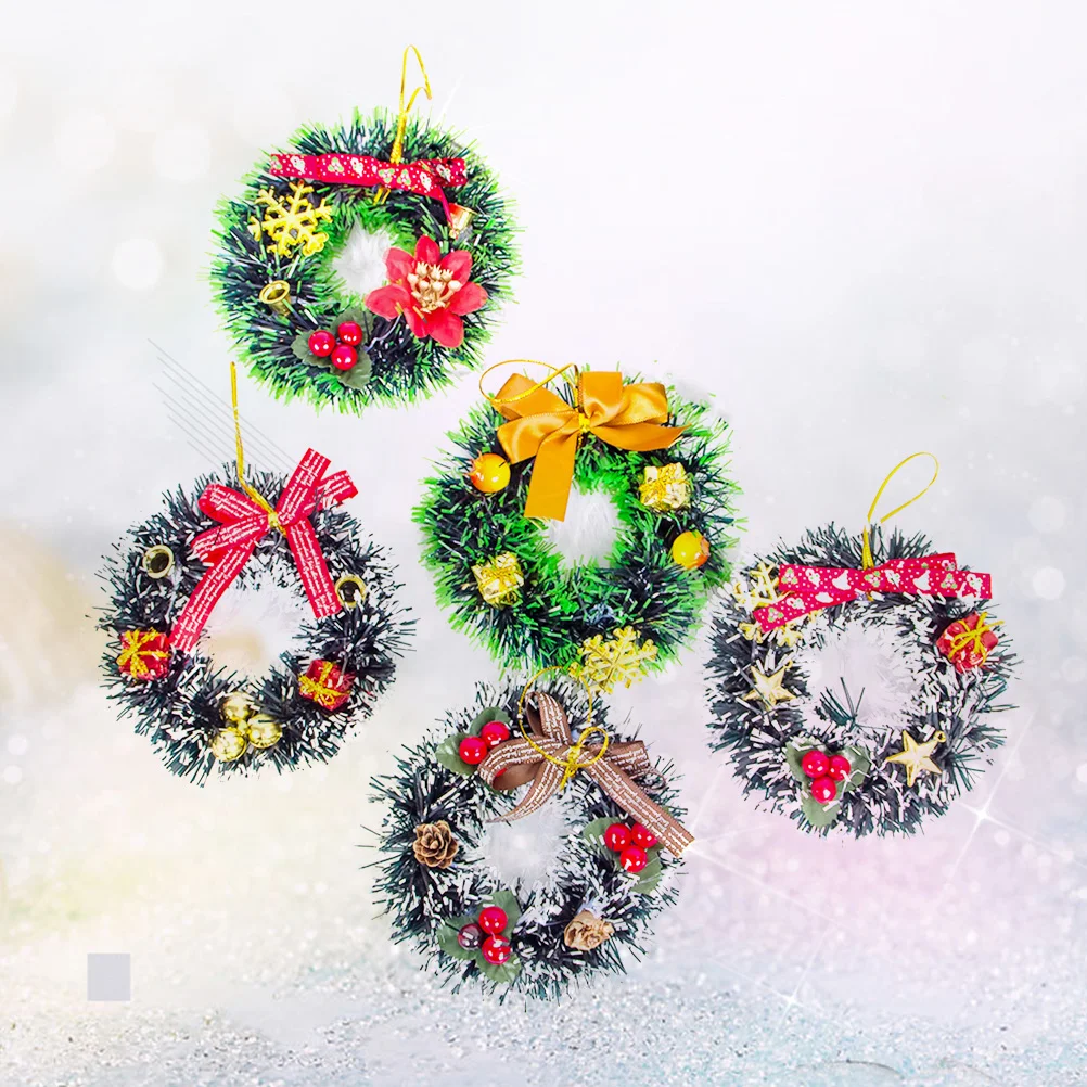

Christmas Wreath Wreaths Hanging Garland Small Mini Artificialminiature Decor Tree Crafts Decoration Holiday Party