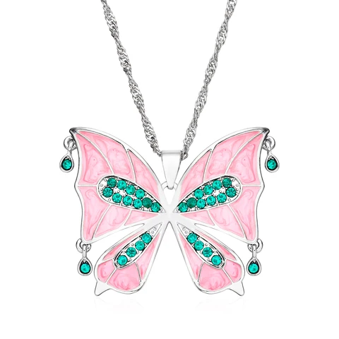 Medsor ожерелье-бабочка с кубическим цирконием