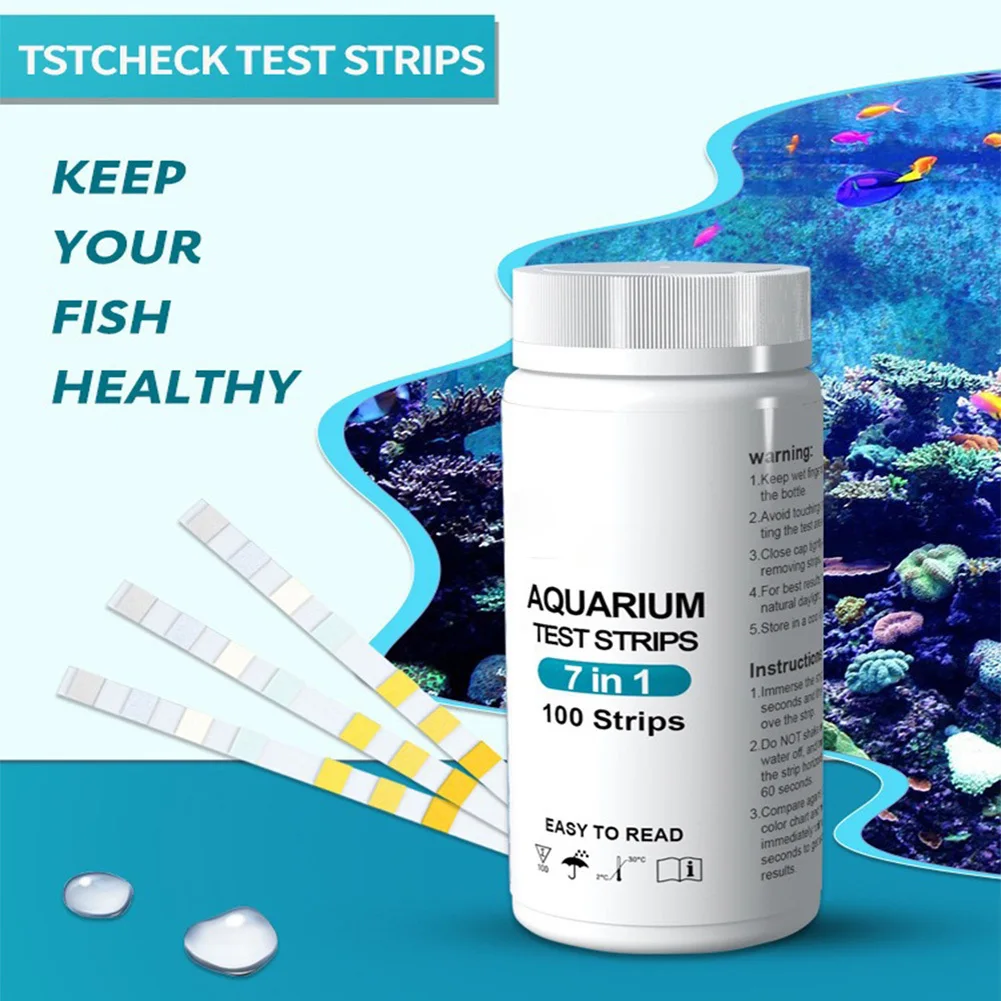 100 шт. тест-полоски для аквариума 7 в 1